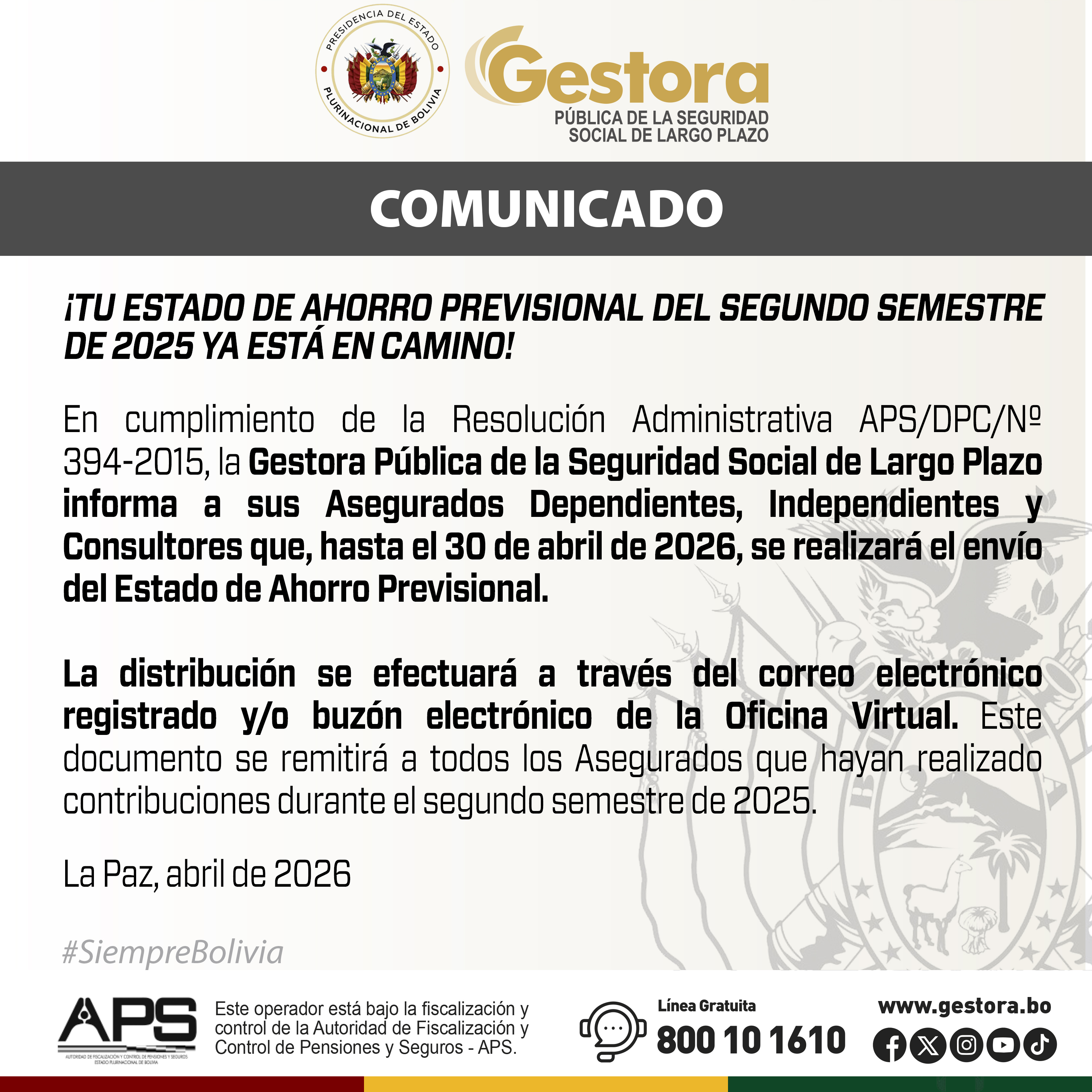 Comunicado 15-04-2026